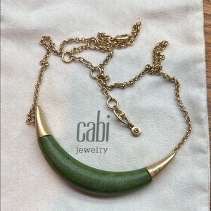CAbi Green and Gold Crescent Necklace